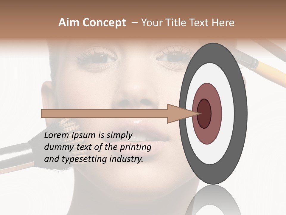 A Woman With Makeup Brushes On Her Face PowerPoint Template