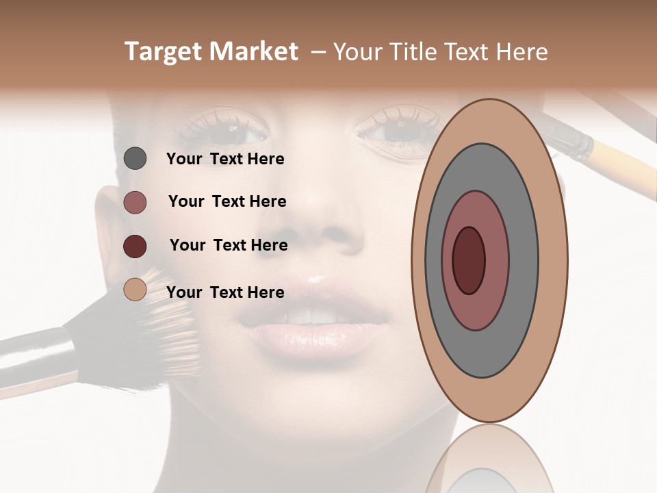 A Woman With Makeup Brushes On Her Face PowerPoint Template
