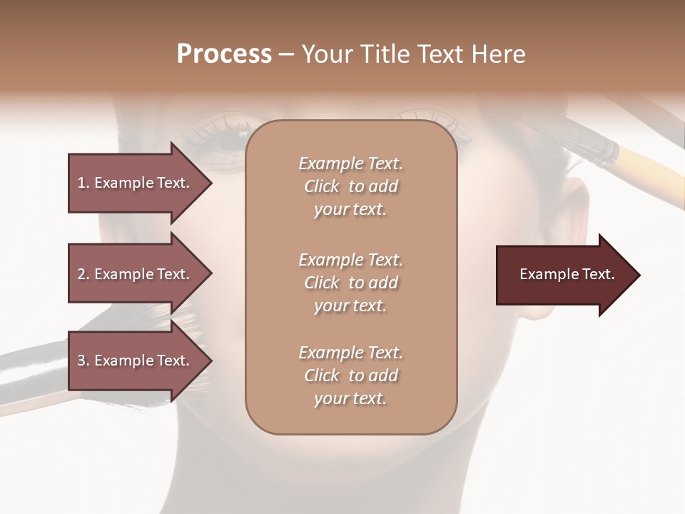 A Woman With Makeup Brushes On Her Face PowerPoint Template