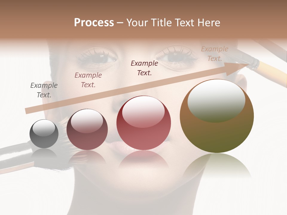 A Woman With Makeup Brushes On Her Face PowerPoint Template