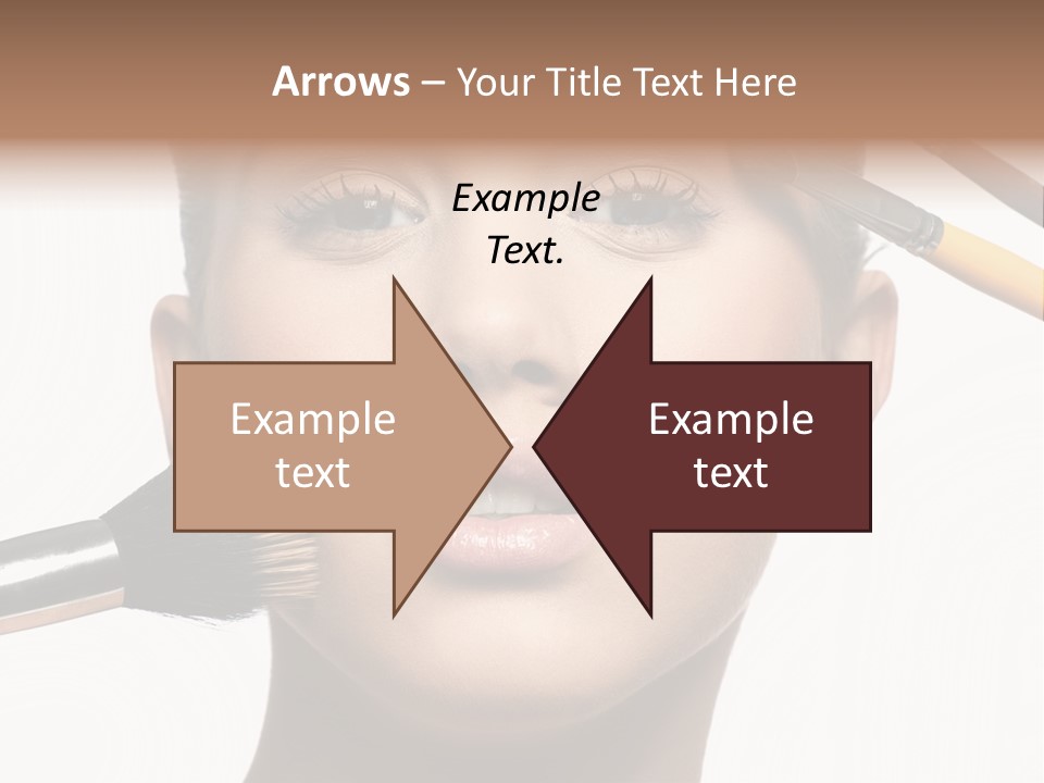 A Woman With Makeup Brushes On Her Face PowerPoint Template