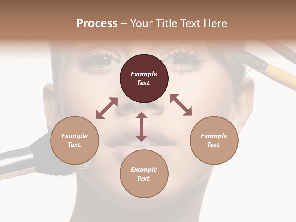 A Woman With Makeup Brushes On Her Face PowerPoint Template