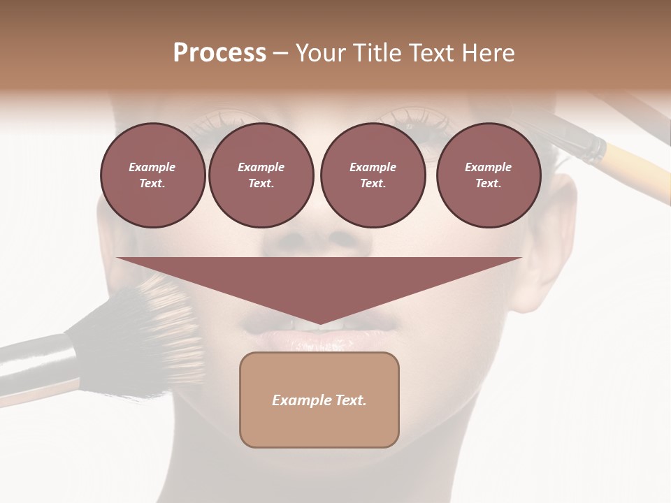A Woman With Makeup Brushes On Her Face PowerPoint Template