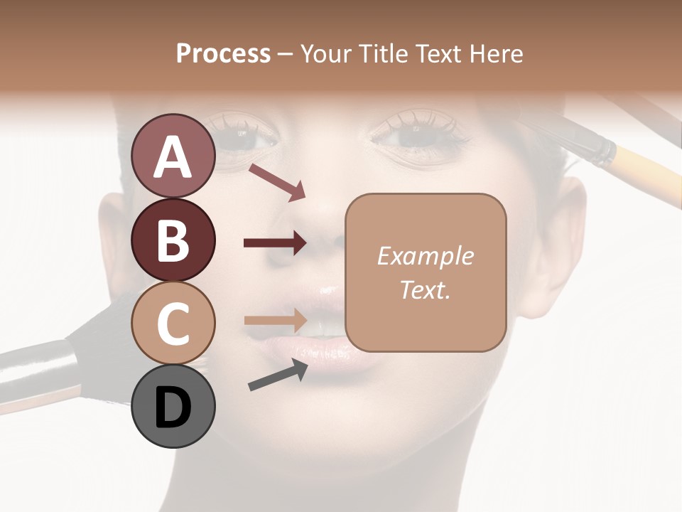 A Woman With Makeup Brushes On Her Face PowerPoint Template