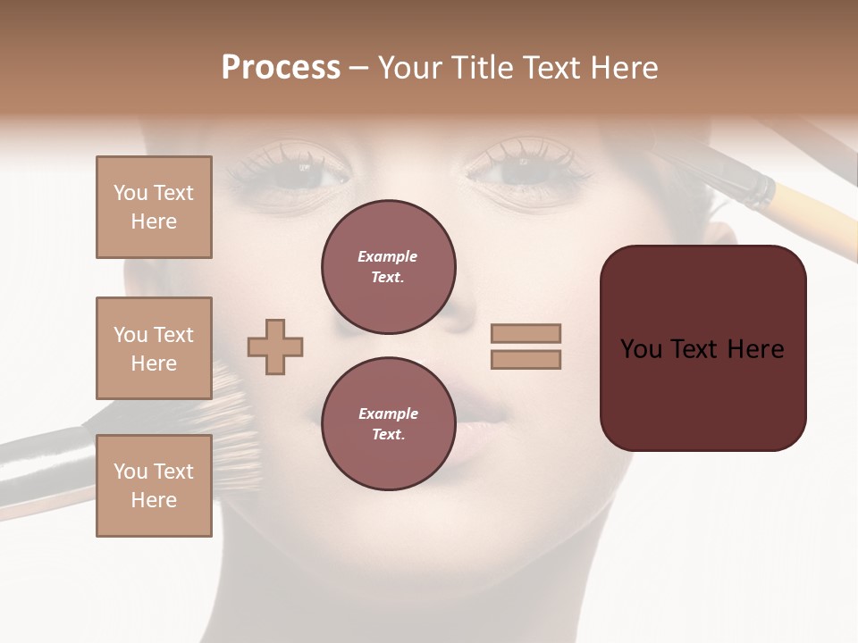 A Woman With Makeup Brushes On Her Face PowerPoint Template