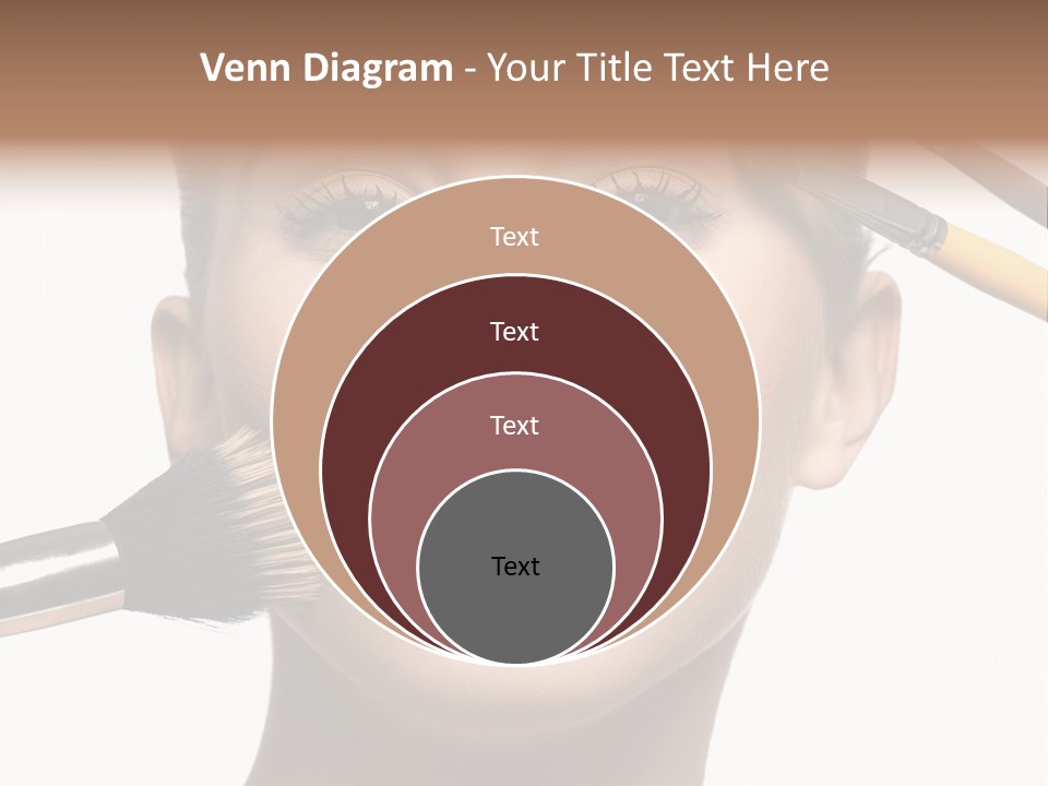 A Woman With Makeup Brushes On Her Face PowerPoint Template