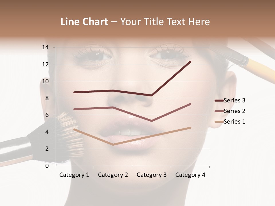 A Woman With Makeup Brushes On Her Face PowerPoint Template