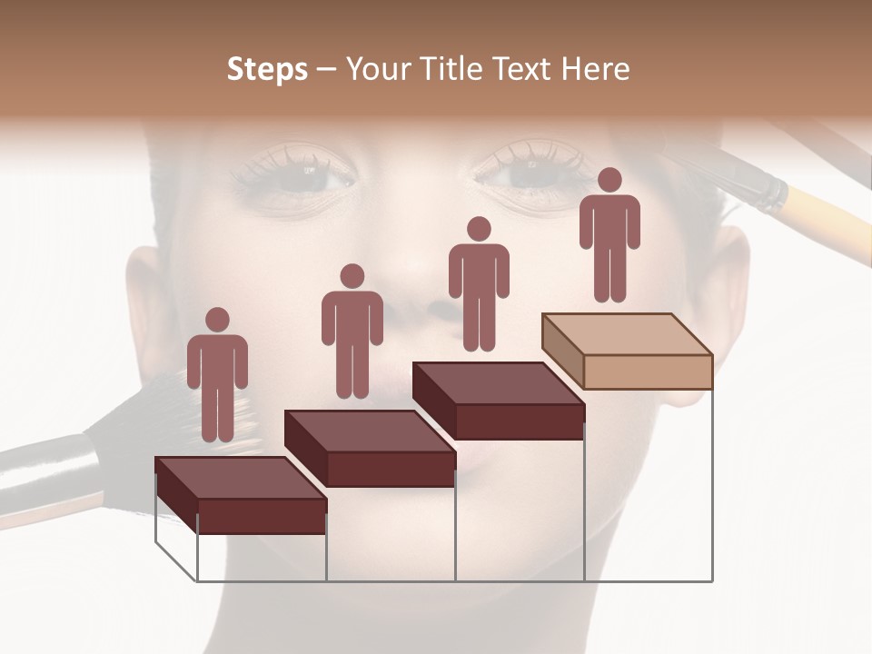 A Woman With Makeup Brushes On Her Face PowerPoint Template