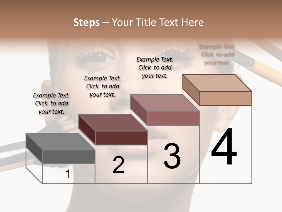 A Woman With Makeup Brushes On Her Face PowerPoint Template