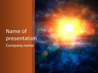 A Picture Of A Star In The Sky With The Words Name Of Presentation Company Name PowerPoint Template