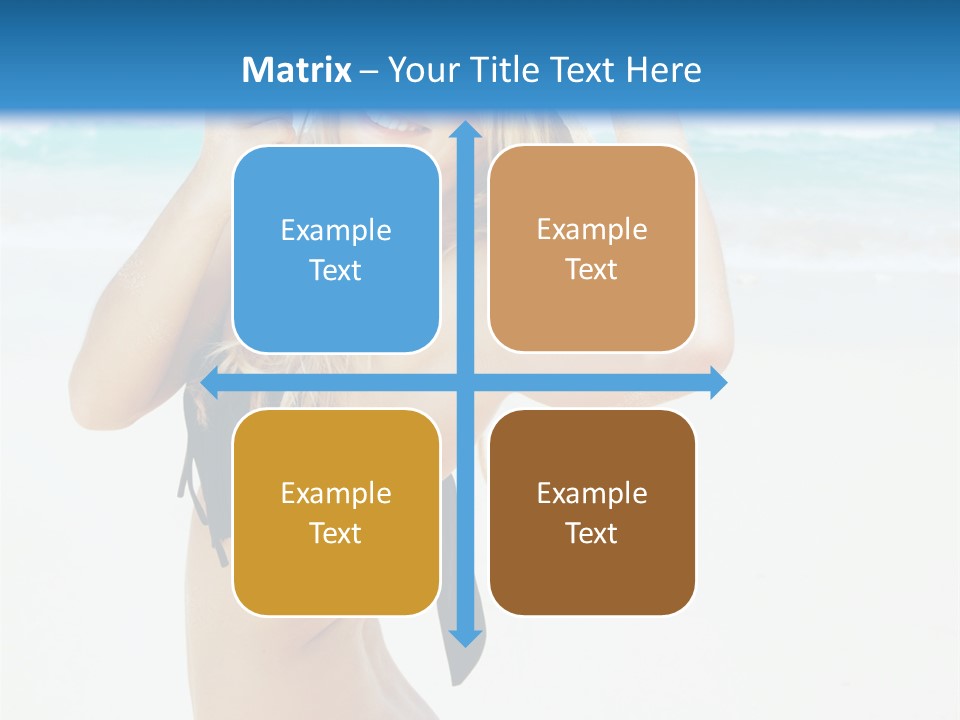 A Woman In A Bikini And Hat On The Beach PowerPoint Template