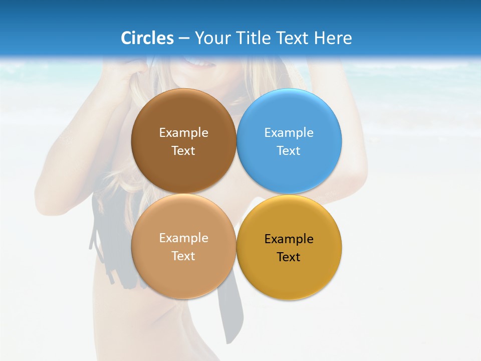 A Woman In A Bikini And Hat On The Beach PowerPoint Template