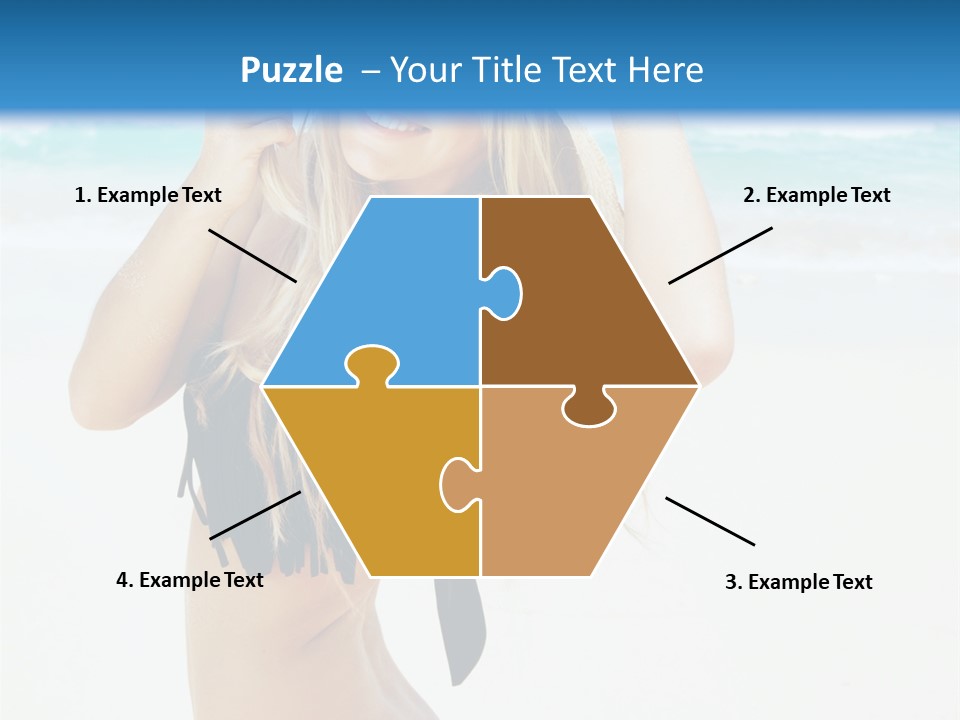A Woman In A Bikini And Hat On The Beach PowerPoint Template