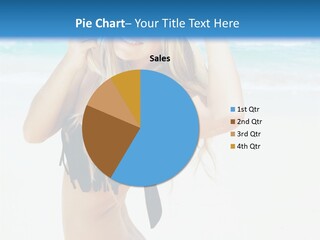 A Woman In A Bikini And Hat On The Beach PowerPoint Template