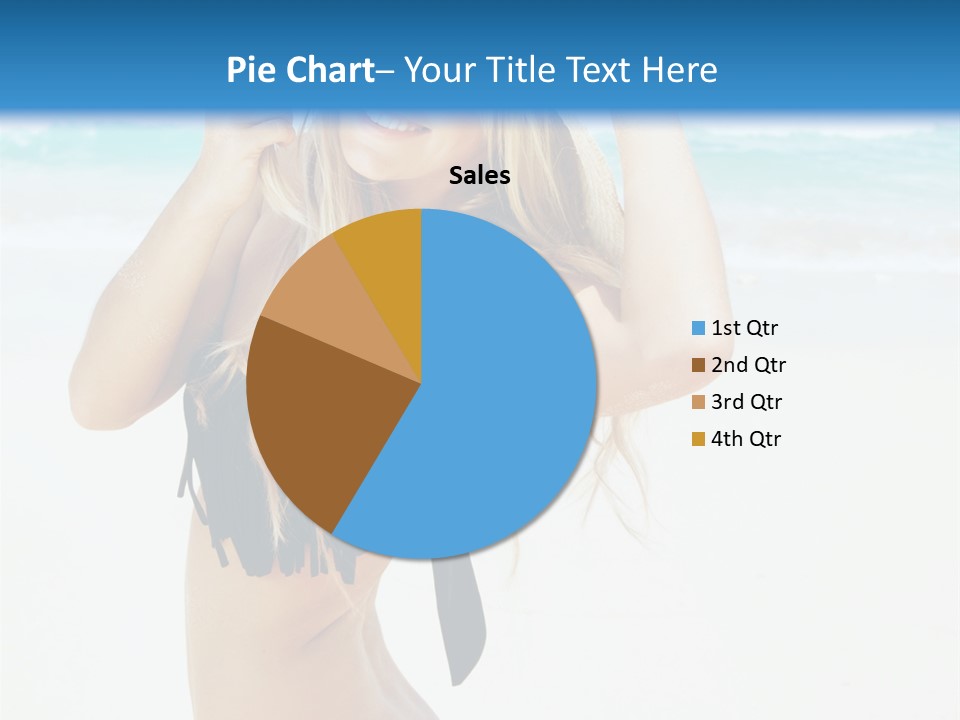 A Woman In A Bikini And Hat On The Beach PowerPoint Template