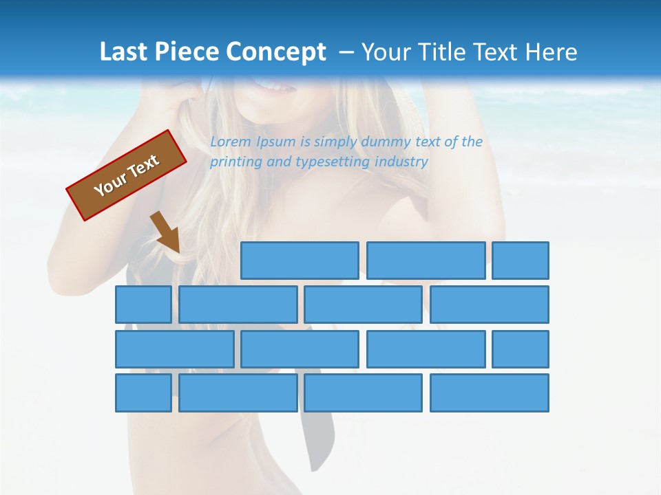A Woman In A Bikini And Hat On The Beach PowerPoint Template