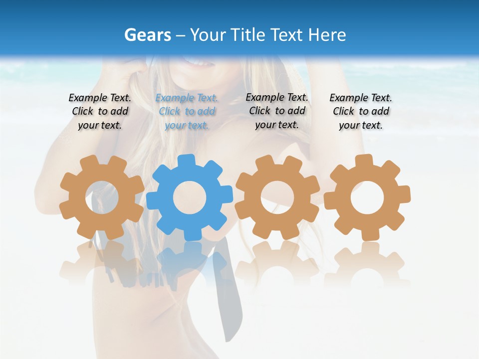 A Woman In A Bikini And Hat On The Beach PowerPoint Template