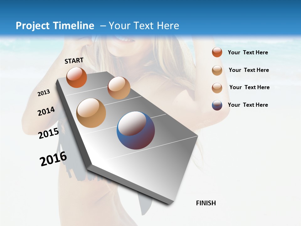 A Woman In A Bikini And Hat On The Beach PowerPoint Template