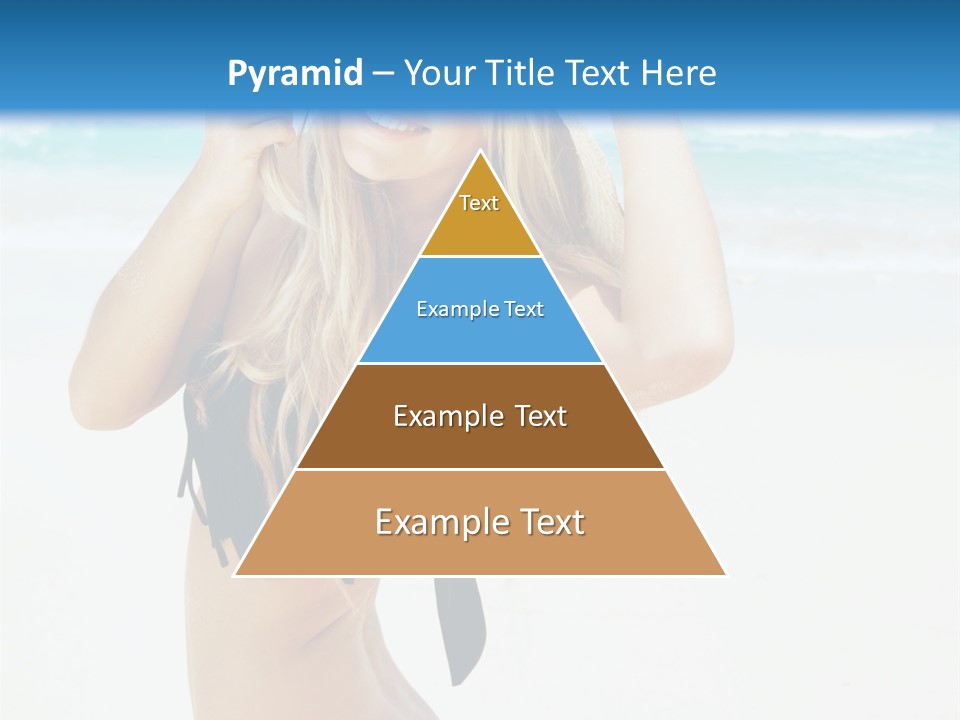 A Woman In A Bikini And Hat On The Beach PowerPoint Template