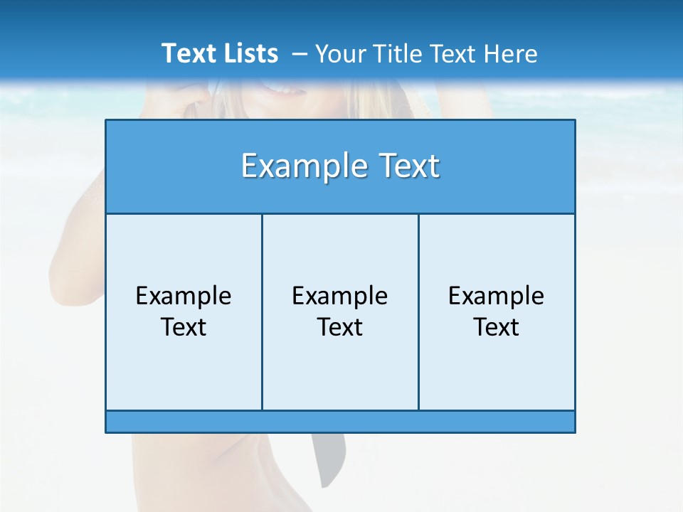A Woman In A Bikini And Hat On The Beach PowerPoint Template