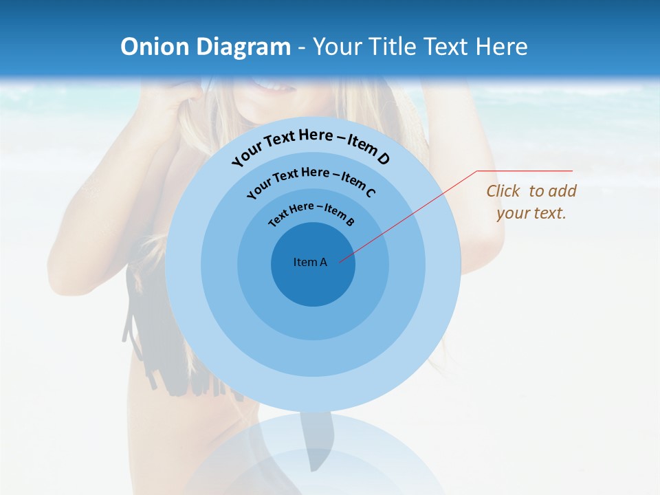 A Woman In A Bikini And Hat On The Beach PowerPoint Template
