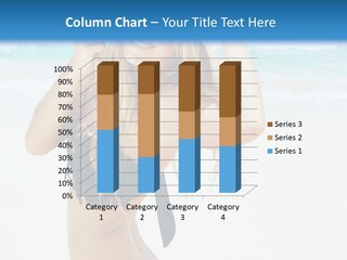 A Woman In A Bikini And Hat On The Beach PowerPoint Template