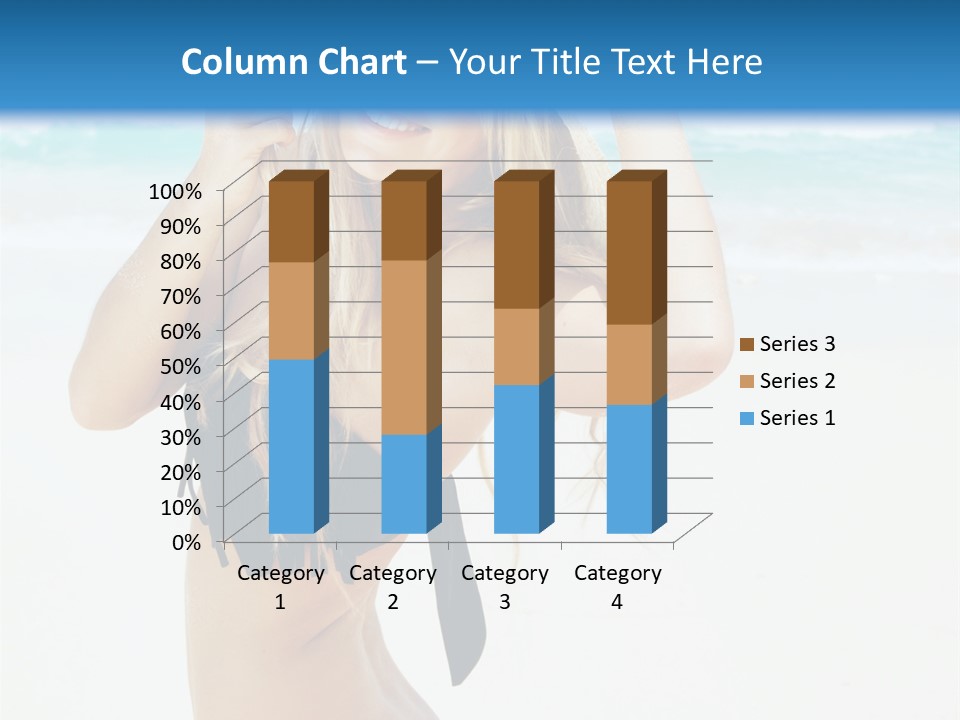 A Woman In A Bikini And Hat On The Beach PowerPoint Template