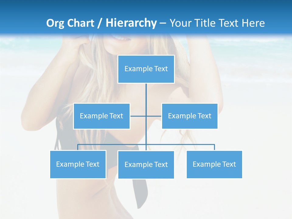 A Woman In A Bikini And Hat On The Beach PowerPoint Template