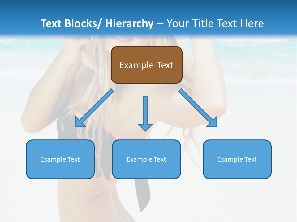 A Woman In A Bikini And Hat On The Beach PowerPoint Template