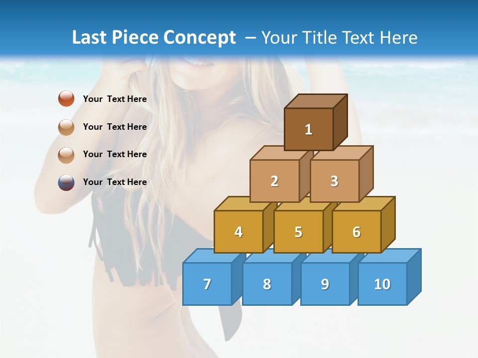 A Woman In A Bikini And Hat On The Beach PowerPoint Template