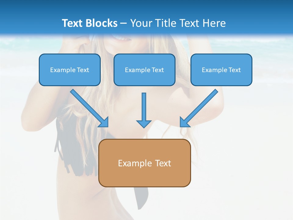A Woman In A Bikini And Hat On The Beach PowerPoint Template
