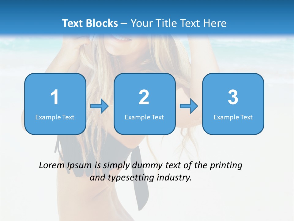 A Woman In A Bikini And Hat On The Beach PowerPoint Template