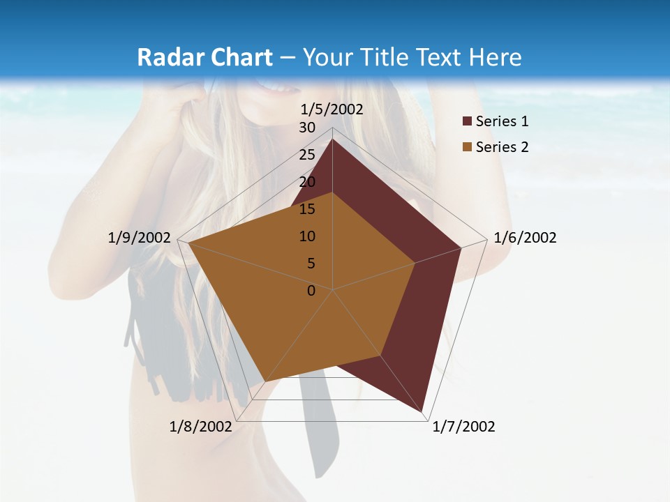 A Woman In A Bikini And Hat On The Beach PowerPoint Template