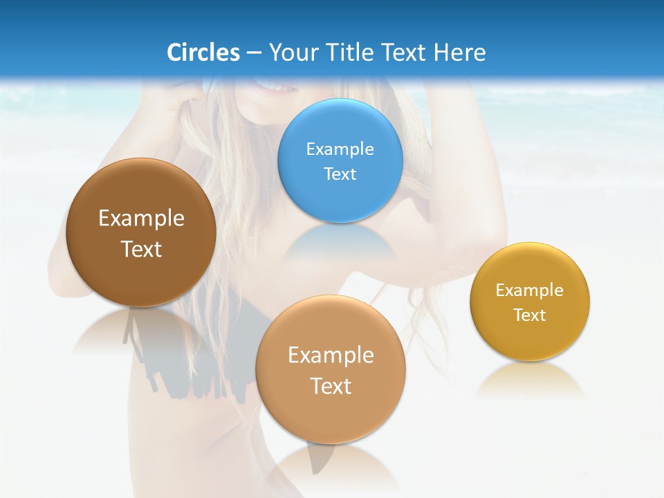 A Woman In A Bikini And Hat On The Beach PowerPoint Template