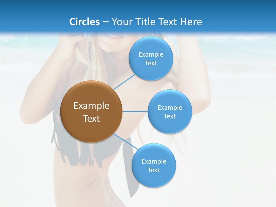 A Woman In A Bikini And Hat On The Beach PowerPoint Template