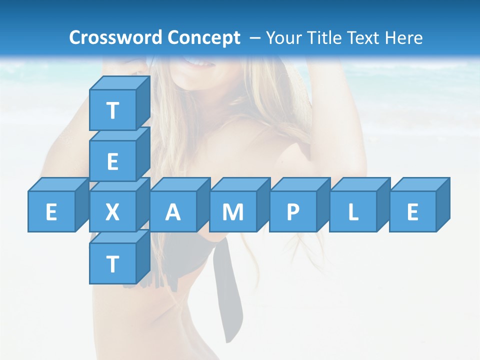 A Woman In A Bikini And Hat On The Beach PowerPoint Template