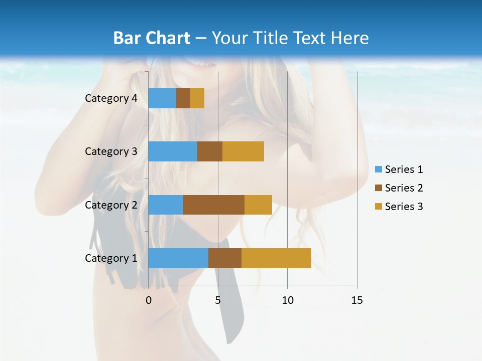 A Woman In A Bikini And Hat On The Beach PowerPoint Template