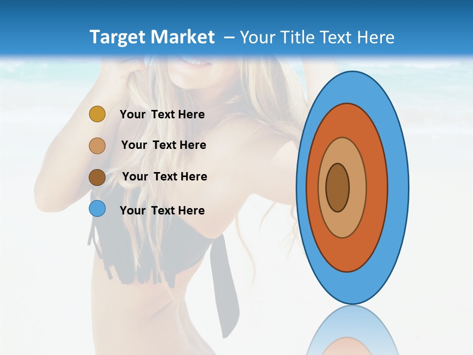 A Woman In A Bikini And Hat On The Beach PowerPoint Template
