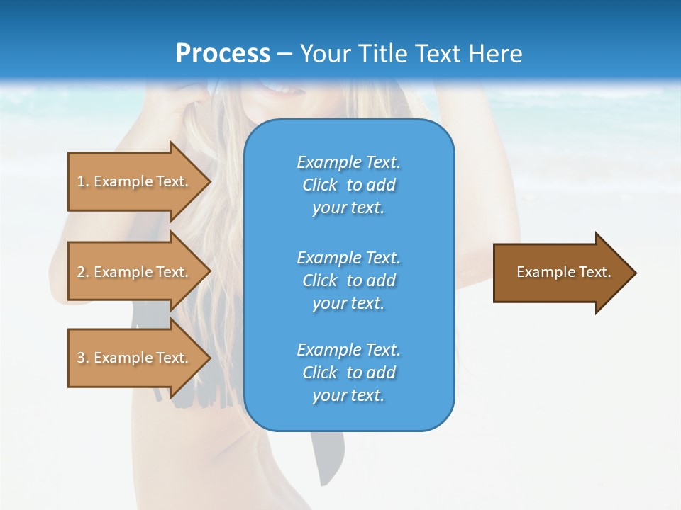 A Woman In A Bikini And Hat On The Beach PowerPoint Template