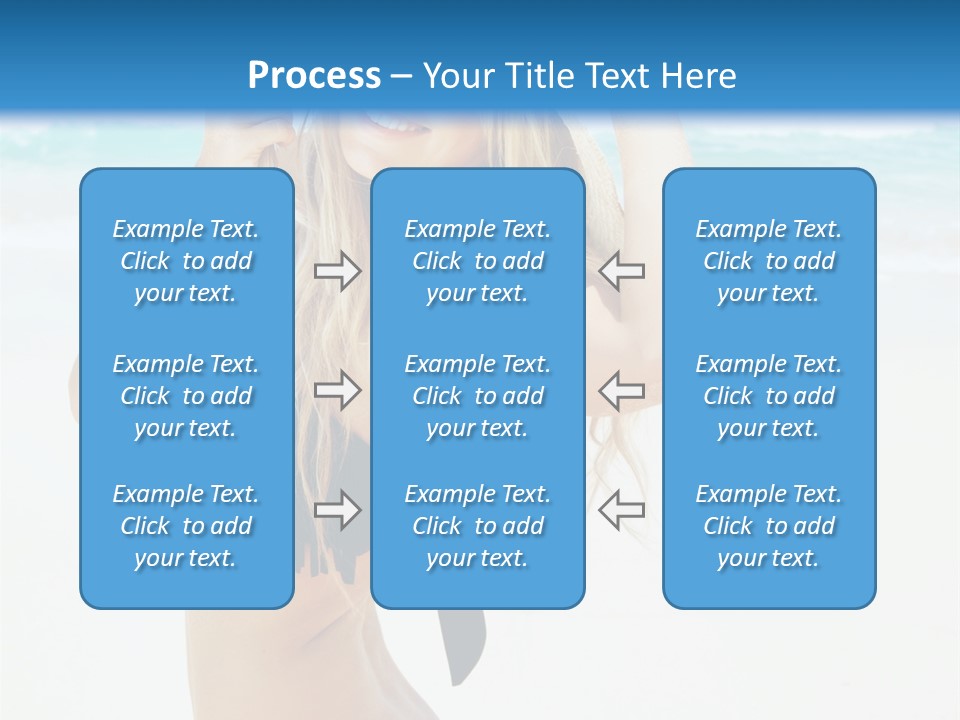 A Woman In A Bikini And Hat On The Beach PowerPoint Template