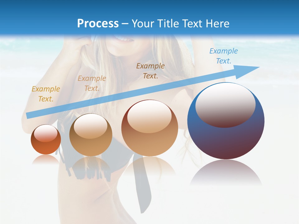 A Woman In A Bikini And Hat On The Beach PowerPoint Template