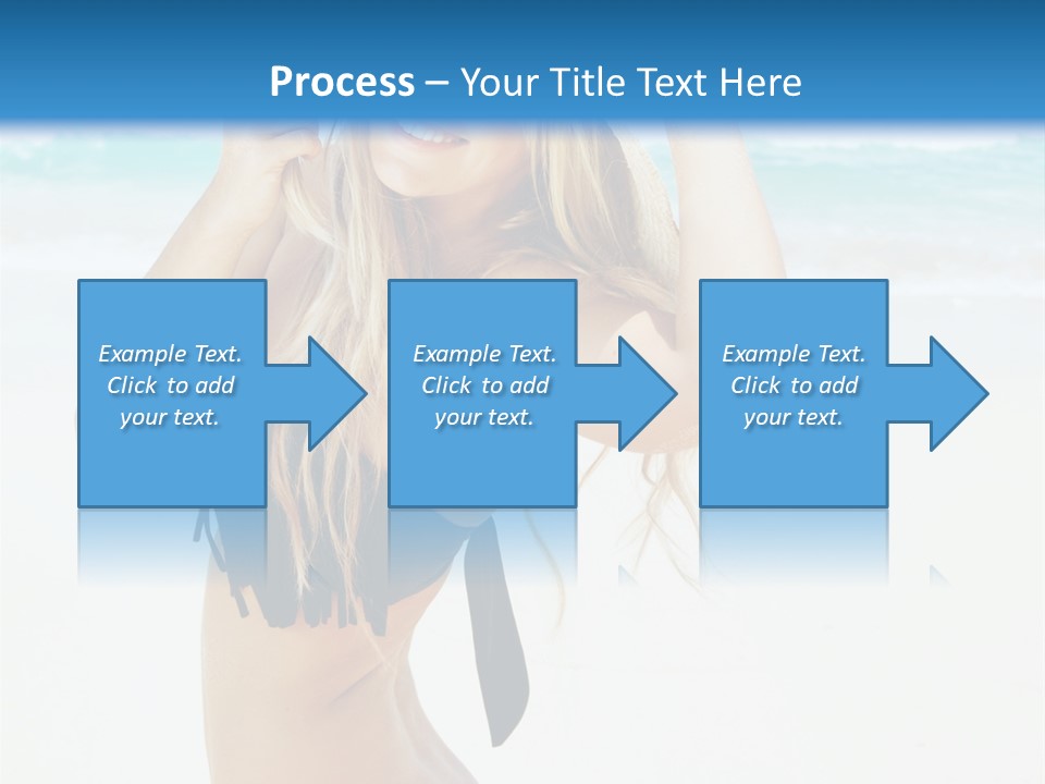 A Woman In A Bikini And Hat On The Beach PowerPoint Template