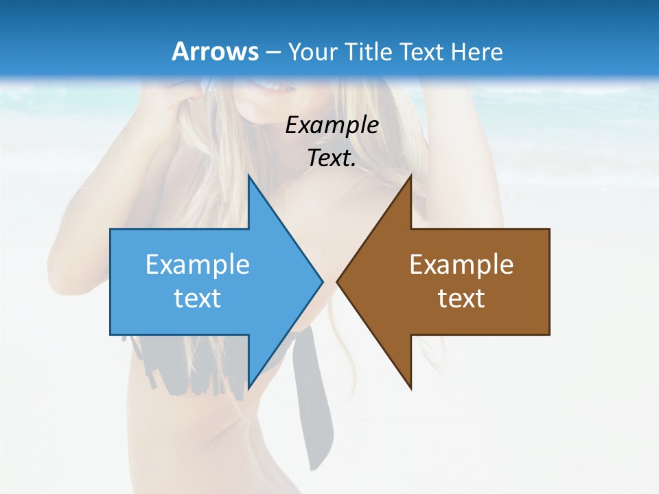A Woman In A Bikini And Hat On The Beach PowerPoint Template