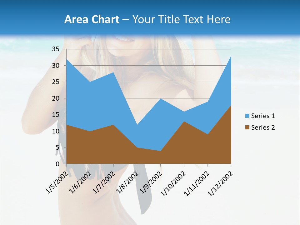 A Woman In A Bikini And Hat On The Beach PowerPoint Template