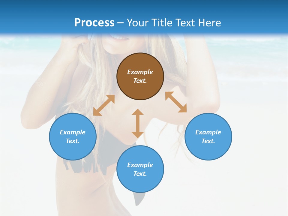 A Woman In A Bikini And Hat On The Beach PowerPoint Template