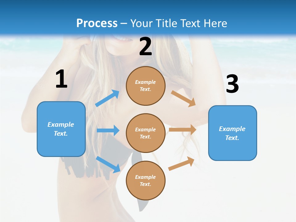A Woman In A Bikini And Hat On The Beach PowerPoint Template