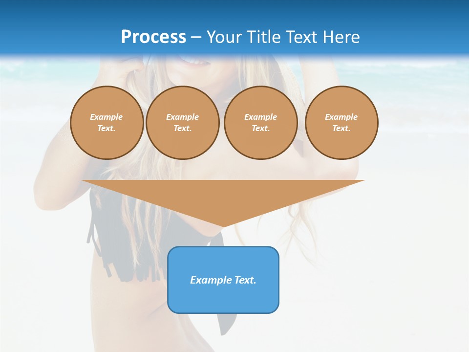 A Woman In A Bikini And Hat On The Beach PowerPoint Template