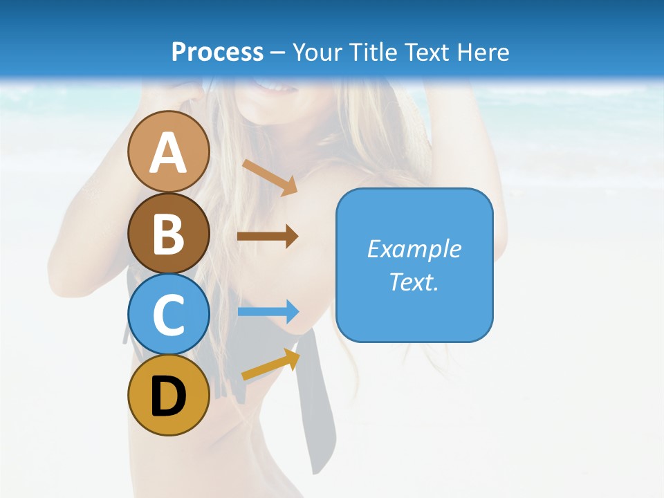 A Woman In A Bikini And Hat On The Beach PowerPoint Template