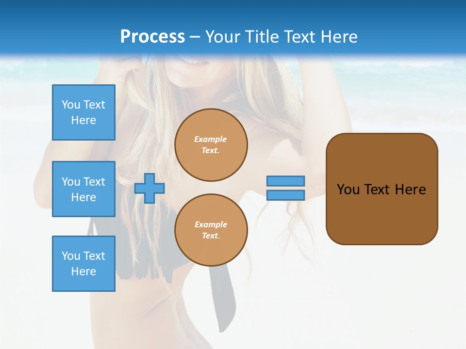A Woman In A Bikini And Hat On The Beach PowerPoint Template