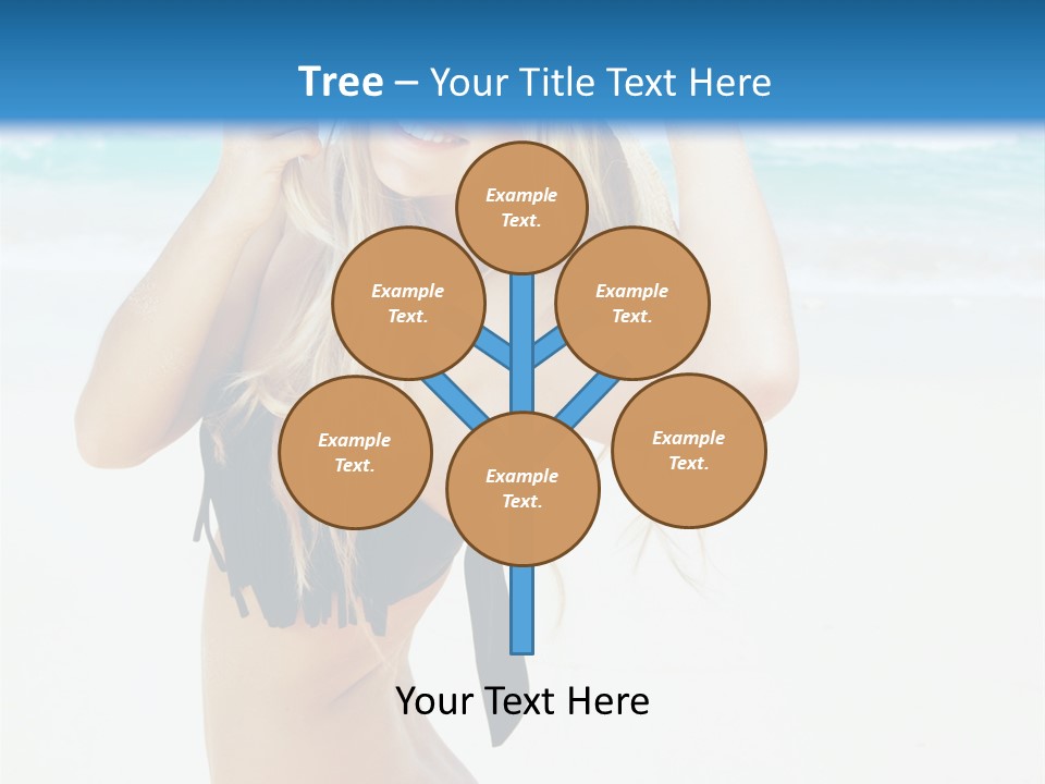 A Woman In A Bikini And Hat On The Beach PowerPoint Template
